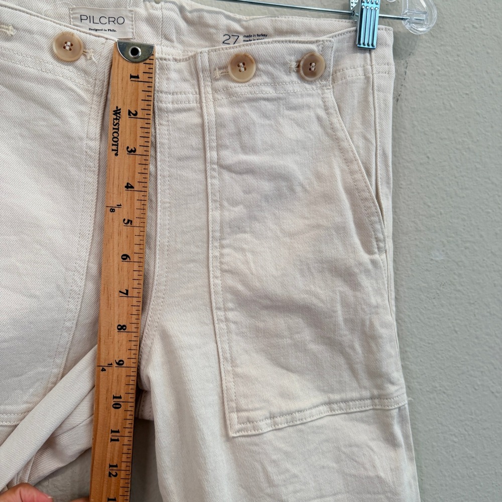 PILCRO Anthropologie The Kit High Rise Wide Leg Utility Trouser Jeans Size 27 - Picture 13 of 14